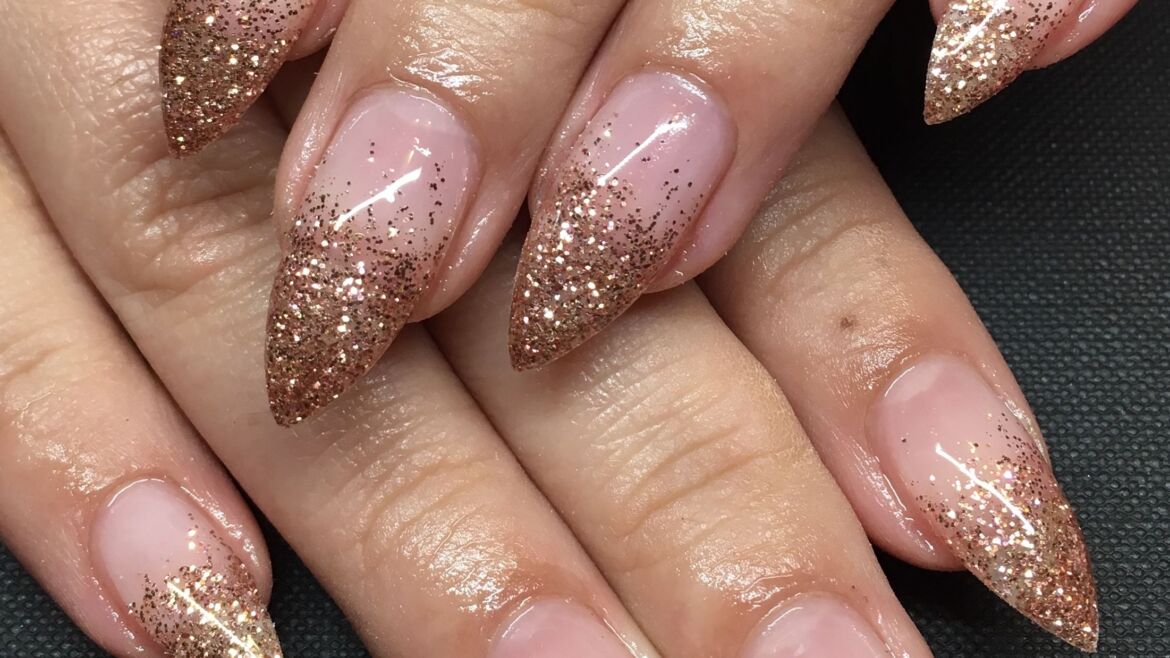 Glitter French Tip Nails